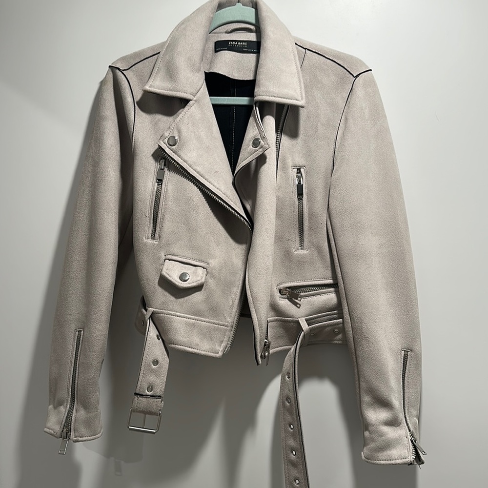 Zara Women’s Suede Biker Moro Jacket